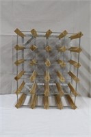 Metal & wood wine rack, holds 24 bottles