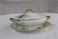 Haviland, France covered, double handled dish,9 X
