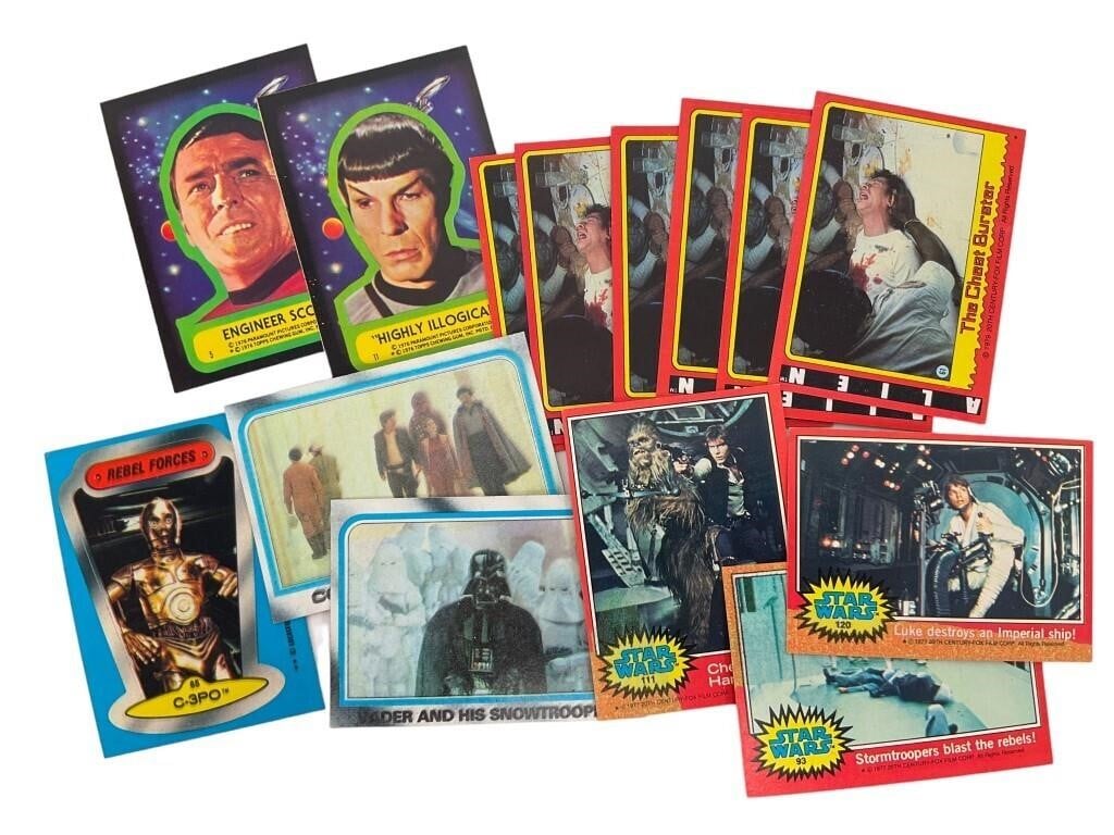 1970s 80s Star Wars Trek Alien & Others Cards