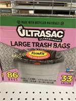 86 LARGE TRASH BAGS 33 GALLON HEAVY DUTY