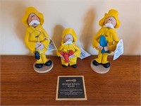Roberta Originals Sculpted Clay Fisherman Figures