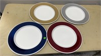 4 CHARGER PLATES-4 DIFFERENT COLORS