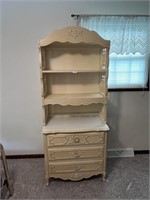 French Provincial Bachelor Chest with Bookcase