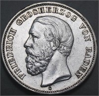 EF-40 German States Baden Friedrich I 1898 5 Marks