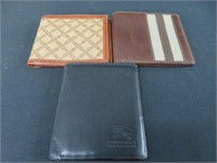 BURBERRY LEATHER & 2 MEN'S LEATHER WALLETS