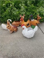 Plastic yard ornaments and planters