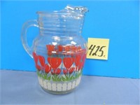 Vintage Tulip Design Water Pitcher