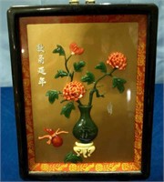 Jade & Coral Carved Picture