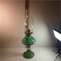 antique english hurricane lamp