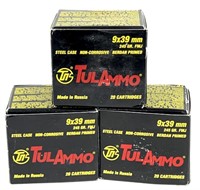 60 Rds Of Tulammo 9x39mm 245 GR FMJ Steel Case.