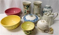 Vintage Pottery Group Vases, Mixing Bowls