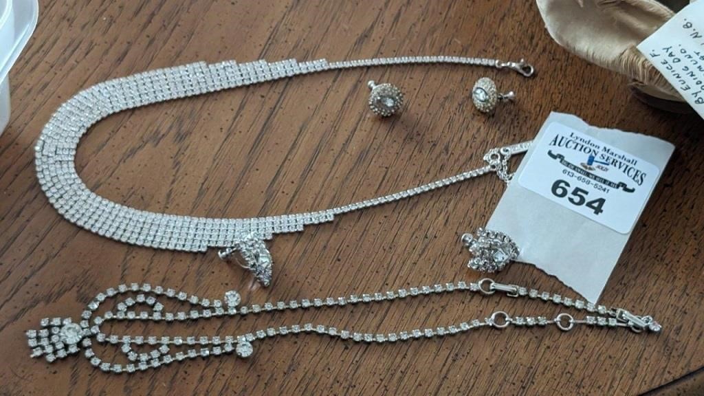 Costume necklace and screwpost earring sets