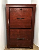 Wooden Two Drawer File Cabinet with Key