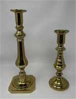 Heavy Tall Brass Candlesticks Candlestick Pair