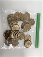 30 Mixed Presidential and Sacagawea dollar coins