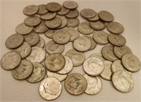 (50) Kennedy 40% Silver Half Dollars - Coins