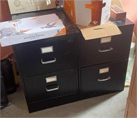 Pair of Black 2 High File Cabinets