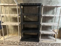 3 plastic heavy duty utility shelving