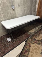 6ft Plastic Fold Out Table with Metal Legs
