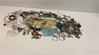 Assorted jewelry lot- necklaces, earrings, pins,