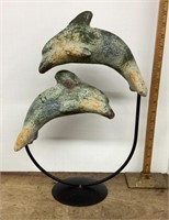 Pottery dolphin sculpture