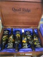 QUAIL RIDGE WINERY WOOD BOX WITH BOTTLES