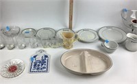 Czech Delft Blue Cheese Board Ceramic, Glass Days
