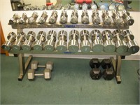 California Gym - Chrome Plated Free Weights w/Rack