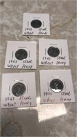 Steel wheat pennies (5) 1943