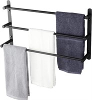 E8042 3-Tiers Bath Towel Bars Matte Black 24 inch