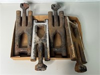 Four Cast Iron Old Gas Burners