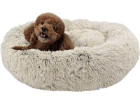 Fuzzball fluffy Luxe pet bed in beige / grey