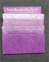 (3) Proof Sets: 1988, 89, 90