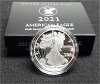 2021-S Proof Silver Eagle w/ Case & COA