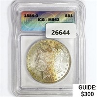 1884-O Morgan Silver Dollar ICG MS62
