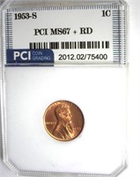 1953-S Cent MS67+ RD LISTS $1300