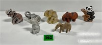 Collectible Vtg Diff Stoneware Elephants Panda