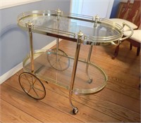 Tea Cart with Glass Shelves