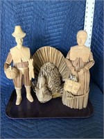 Thanksgiving Figurines Lot of 3 Pilgrims and