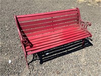 Red Outdoor Bench