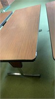 Wooden adjustable table with metal legs 72inches