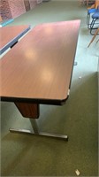 Adjustable wooden table with metal legs 72 inches
