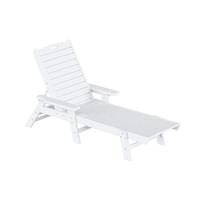 Harlo White Reclining Outdoor Chaise Lounge