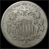 1874 Shield Nickel LIGHTLY CIRCULATED