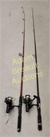 2 assorted 6'5" fishing rods with silstar fr40