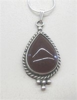 Sterling Silver Native American Carnelian Necklace