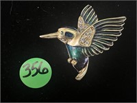 Hummingbird Pin w/Green Eye