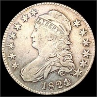 1824 OVD Capped Bust Half Dollar NICELY