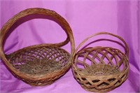 2 Early handled baskets