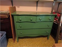 Green painted dresser.